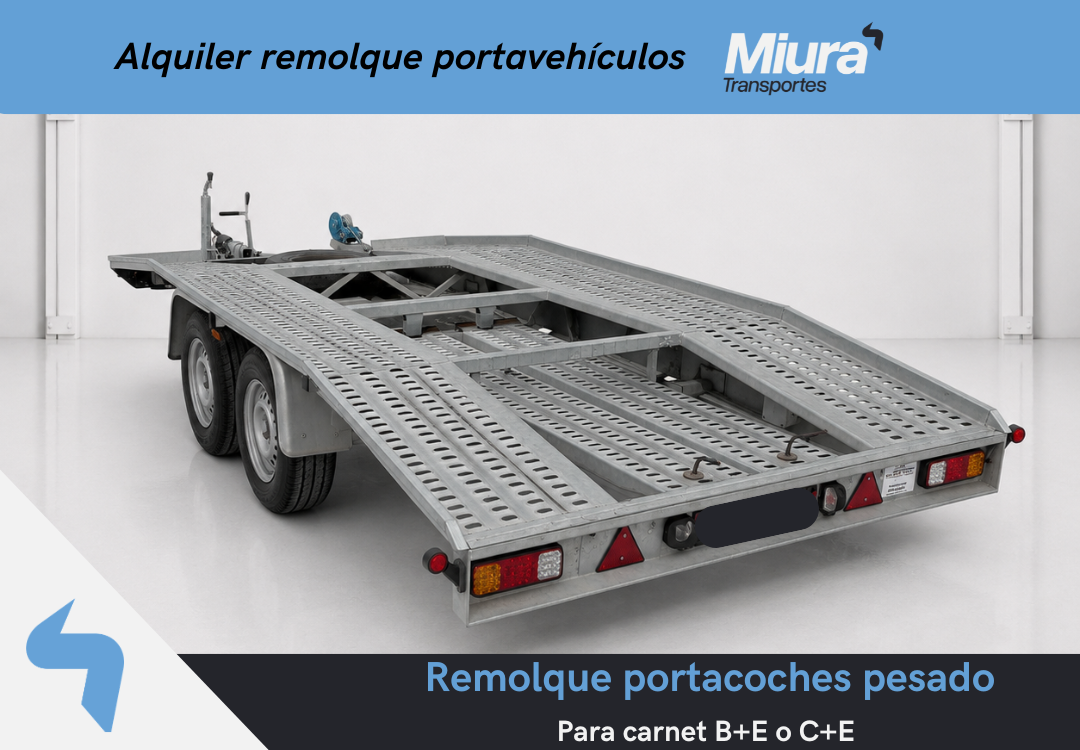Remolque portacoches 4 metros / CARNET B+E o C+E