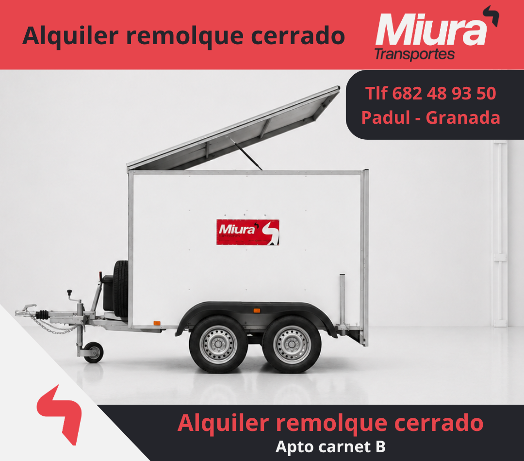  Remolque cerrado para mudanzas o motos / CARNET B