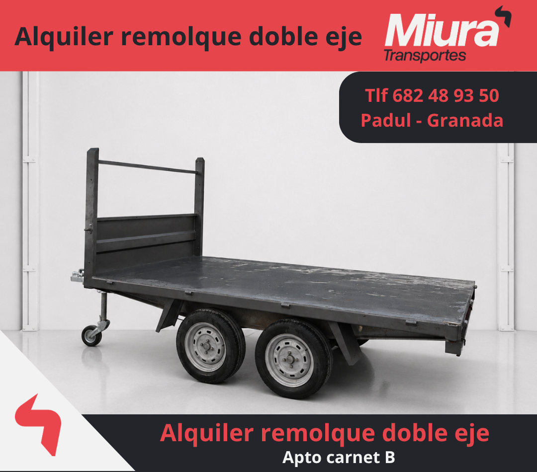 Remolques plataforma 3 metros doble eje / CARNET B