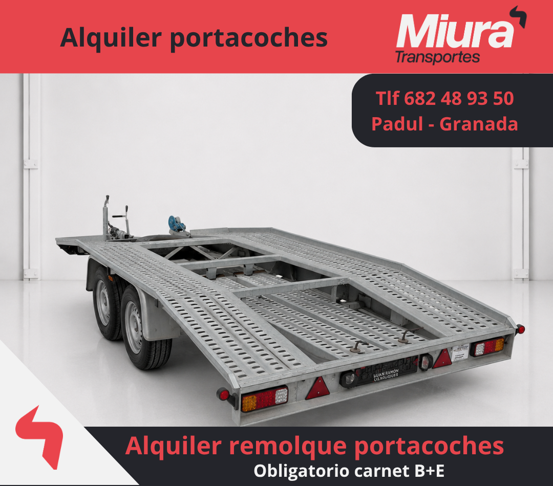 Remolque portacoches 4 metros / CARNET B+E o C+E 